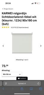 2x Karwei rolgordijn lichtdoorlatend ribbel wit 90x190, Huis en Inrichting, Stoffering | Gordijnen en Lamellen, Ophalen, Wit, 50 tot 100 cm