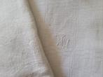 2 antieke linnen theedoeken p/st 2.95 met monogram, Antiek en Kunst, Ophalen of Verzenden