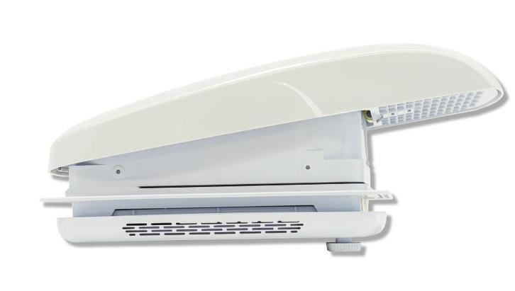 Vechline Dakventilator Luxuoso dakluik WIT met Plisse en Hor, Caravans en Kamperen, Kampeeraccessoires, Nieuw, Ophalen of Verzenden
