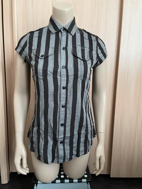 Gstar raw 3301 blouses zwart grijs gestreept strepen 36 s, Kleding | Dames, Blouses en Tunieken, Gedragen, Maat 36 (S), Zwart