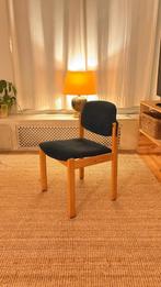 4 vintage donkerblauwe houten stoelen (Set van 4), Huis en Inrichting, Stoelen, Ophalen, Hout, Gebruikt, Blauw