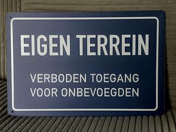 EIGEN TERREIN Tekstbord / reclamebord  beschikbaar voor biedingen