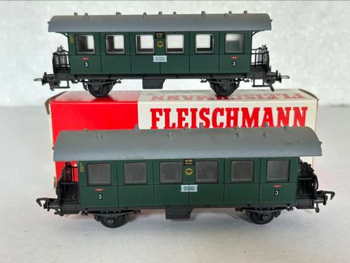 2X Fleischmann 5002 01K H0 Personenrijtuig (2e kl.) DB, Hobby en Vrije tijd, Modeltreinen | H0, Gebruikt, Wagon, Gelijkstroom
