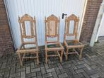 3 Antieke Eiken Jacobean Style Geloogde Stoelen 1930, Antiek en Kunst, Antiek | Meubels | Stoelen en Banken, Ophalen