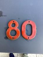 Emaille huisnummer 80 of losse cijfers 8 en 0, Ophalen, Gebruikt