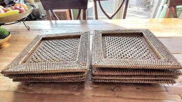 8 Rotan onderborden vierkant 32x32cm Myamar beschikbaar voor biedingen