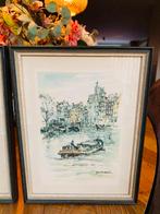 Jan Korthals.   Tekening/Aquarel in lijst., Antiek en Kunst, Ophalen of Verzenden