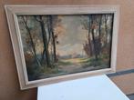 Schilderij landschap met boerderij, gesigneerd W. v.d. Burch, Ophalen of Verzenden