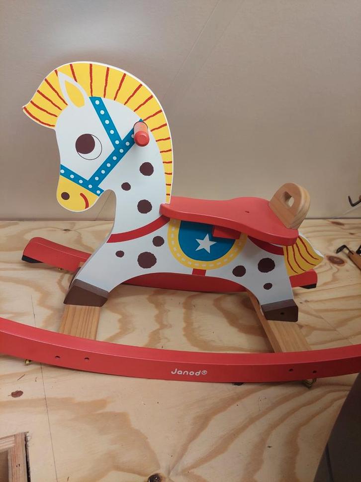 Vintage Janod Schommelpaard hobbelpaard, Kinderen en Baby's, Speelgoed | Hobbelfiguren, Zo goed als nieuw, Ophalen