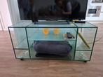 Glazen TV meubel, Ophalen, 100 tot 150 cm, Minder dan 100 cm, Modern