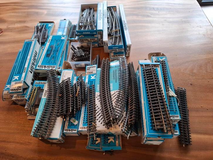 Märklin 2100 serie K-Rails, matige staat, 200+ stuks, Hobby en Vrije tijd, Modeltreinen | H0, Gebruikt, Rails, Wisselstroom, Märklin