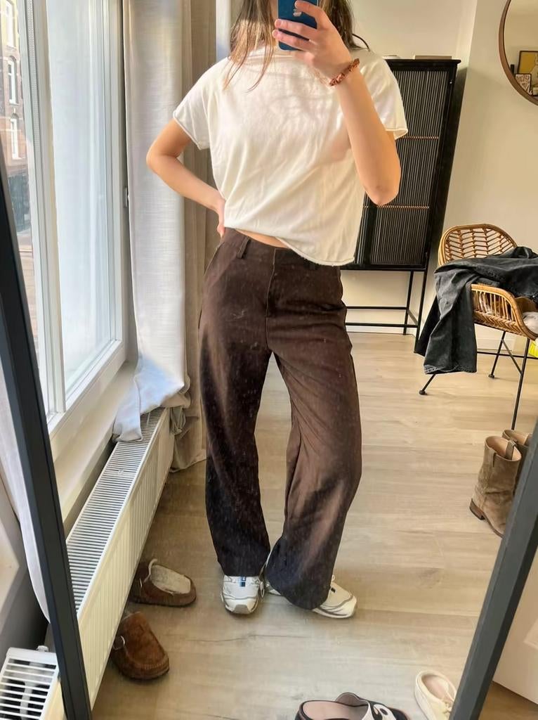 The Frankie Shop Bruine broek - Maat M, Maat 38/40 (M), Bruin, Ophalen of Verzenden, Lang