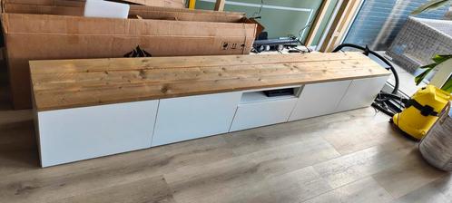 Ikea Besta kast met steigerhouten planken, Huis en Inrichting, Kasten | Televisiemeubels, Gebruikt, Minder dan 100 cm, 200 cm of meer