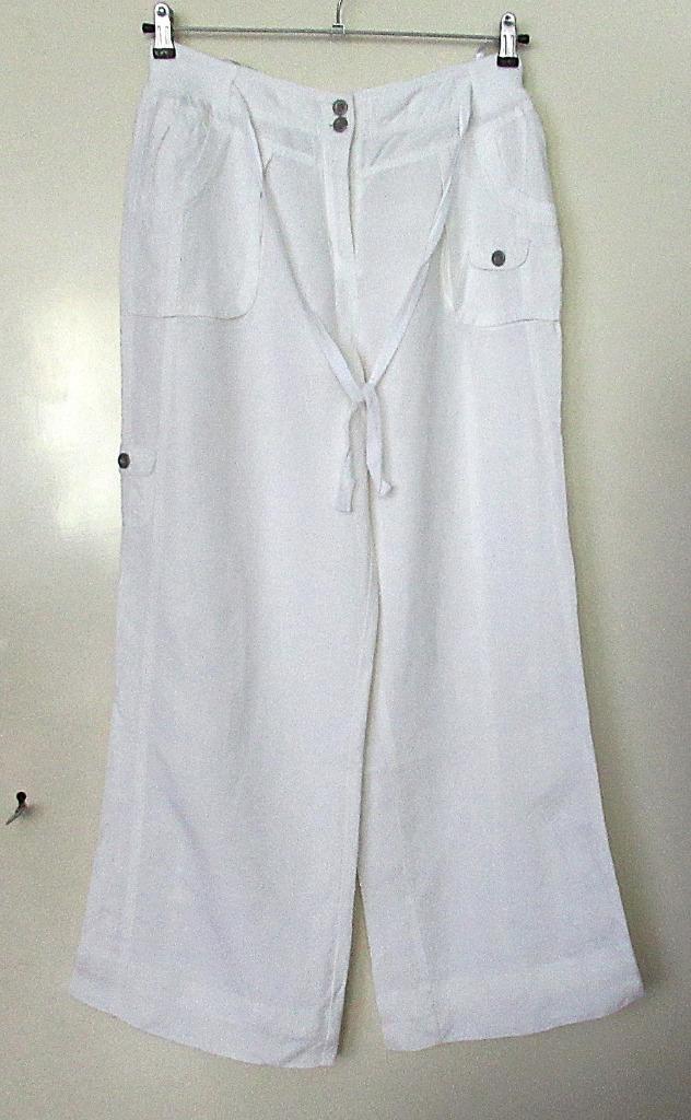 Nieuwe witte zomer dames linnenbroek, maat 40., Kleding | Dames, Broeken en Pantalons, Nieuw, Maat 38/40 (M), Wit, Ophalen of Verzenden