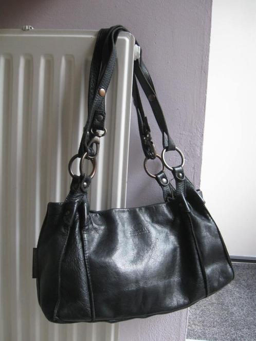 FRED de la BRETONIERE zwart leren tas, Sieraden, Tassen en Uiterlijk, Tassen | Damestassen, Gebruikt, Zwart, Ophalen of Verzenden