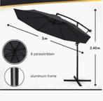 Tillvex Zweefparasol Antraciet 3m - Nieuw, Tuin en Terras, Tillvex, ....., ....., Nieuw