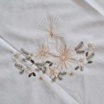 Vierkant geborduurd kerstkleed met kaarsenmotief, Ophalen of Verzenden