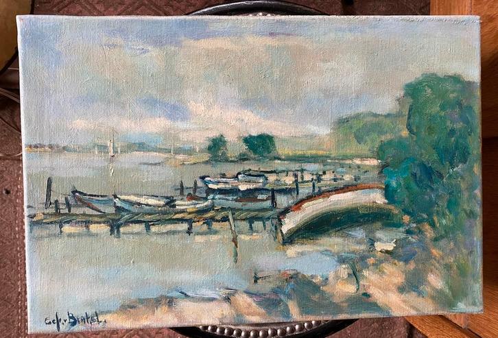 Eef van Brakel - Brouwershaven, Antiek en Kunst, Kunst | Schilderijen | Modern, Ophalen of Verzenden