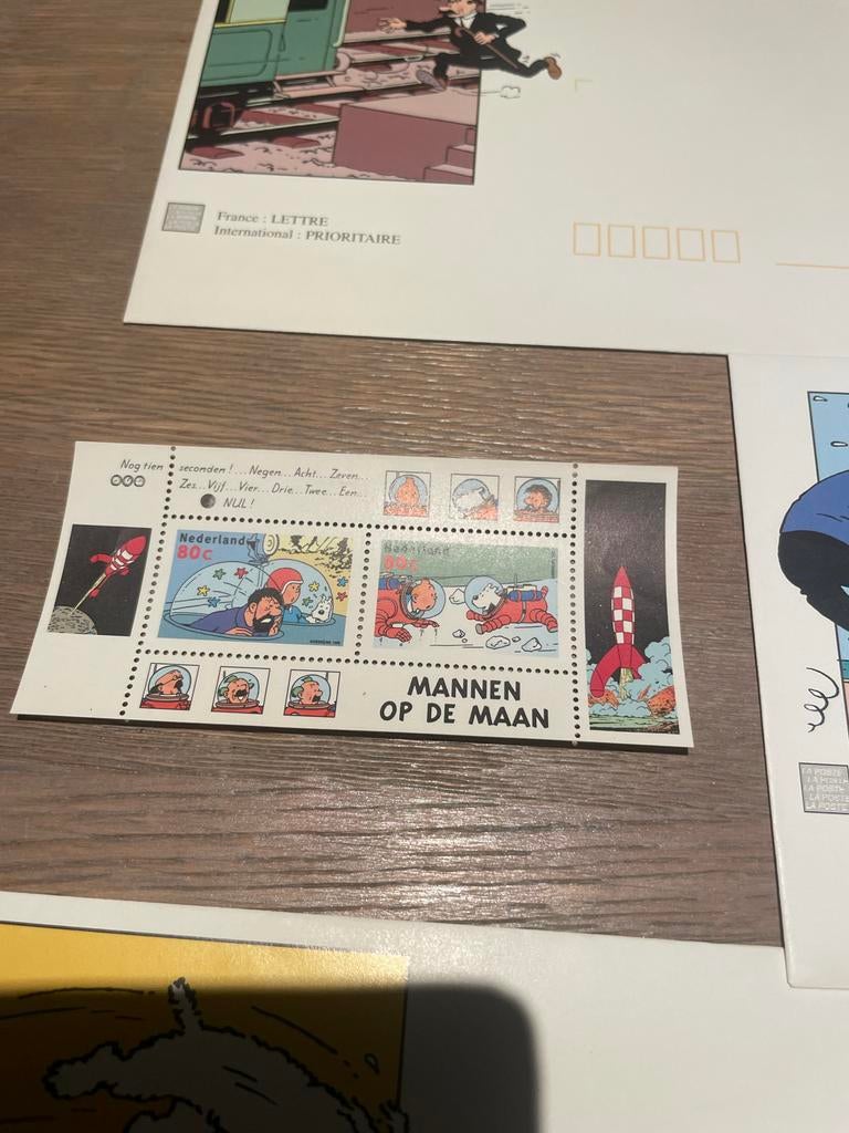 Tintin Enveloppen en Postzegel - Kuifje, Ophalen of Verzenden, Briefkaart