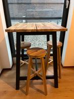 Hoge Ikea Tafel met 4 krukken, Huis en Inrichting, Barkrukken, 2 krukken, Ophalen, Zo goed als nieuw, 60 tot 90 cm