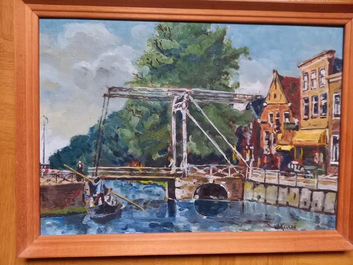 Olieverfschilderij Hoogeveen - W. van Keulen, Antiek en Kunst, Kunst | Schilderijen | Klassiek, Ophalen