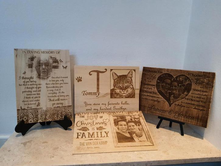 nieuwe persoonlijke houten tekstborden met foto, Huis en Inrichting, Woonaccessoires | Tekstborden en Spreuken, Nieuw, Ophalen of Verzenden