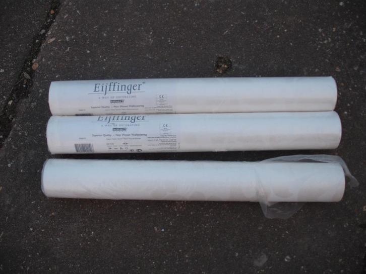 3x nieuw Eijffinger 302010 behang off-white parelmoer 15m2, Huis en Inrichting, Stoffering | Behang, 10 tot 25 m², Ophalen