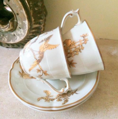 Bijzondere set porselein kop en schotel, Antiek en Kunst, Curiosa en Brocante, Ophalen of Verzenden