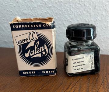 Vintage Talens Inkt Potje Blauw-Zwart beschikbaar voor biedingen