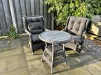 Tuinsetje 2 stoelen + tafeltje - compact en gezellig, 2 zitplaatsen, Gebruikt, Ophalen of Verzenden, Wicker