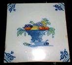 Oud polychroom tegeltje met fruitmand, Tichelaar (5069), Ophalen