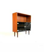 Vintage Deense teakhouten wandkast ‘60, Huis en Inrichting, Kasten | Wandmeubels, Met deur(en), Glas, Ophalen of Verzenden, Zo goed als nieuw