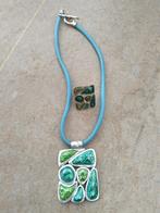 moderne ketting met bijpassende verstelbare ring, Sieraden, Tassen en Uiterlijk, Overige materialen, Ophalen of Verzenden, Zilver