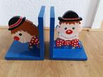2 houten boekensteunen Clown, Ophalen of Verzenden, Zo goed als nieuw, Overige typen
