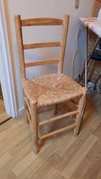 Houten stoel met rieten zitting, Huis en Inrichting, Stoelen, Riet of Rotan, Overige kleuren, Ophalen of Verzenden, Eén