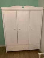 Witte houten kledingkast met hart, Kast, 50 tot 70 cm, 105 cm of meer, Ophalen of Verzenden
