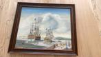 H.M.S “DEFIANCE” te dept ford 1752, Antiek en Kunst, Kunst | Schilderijen | Klassiek, Ophalen of Verzenden