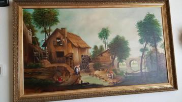 Fraai groot schilderij  beschikbaar voor biedingen