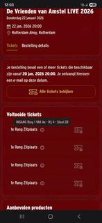 Vrienden van Amstel - 22 januari 2026 4 kaarten, Tickets en Kaartjes, Evenementen en Festivals, Drie personen of meer