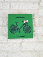 "bicycle luck" 18x18cm, Canvas op houten frame, acryl mat, Ophalen of Verzenden