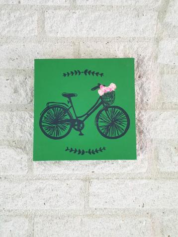 "bicycle luck" 18x18cm, Canvas op houten frame, acryl mat beschikbaar voor biedingen