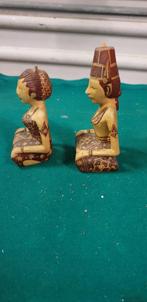 houten beelden egyptische paar,, Verzamelen, Beelden en Beeldjes, Ophalen of Verzenden