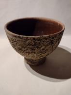 retro berkenbast ronde bloempot op voet H 12 cm, Ophalen, Huis en Inrichting