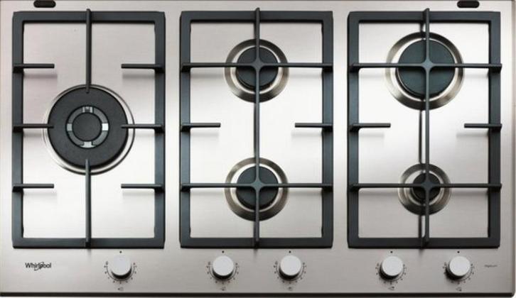 Whirlpool GMA 9522/IX – 5-pits gaskookplaat in RVS – inclusi, Witgoed en Apparatuur, Kookplaten, Gebruikt, Inbouw, Gas, 5 kookzones of meer