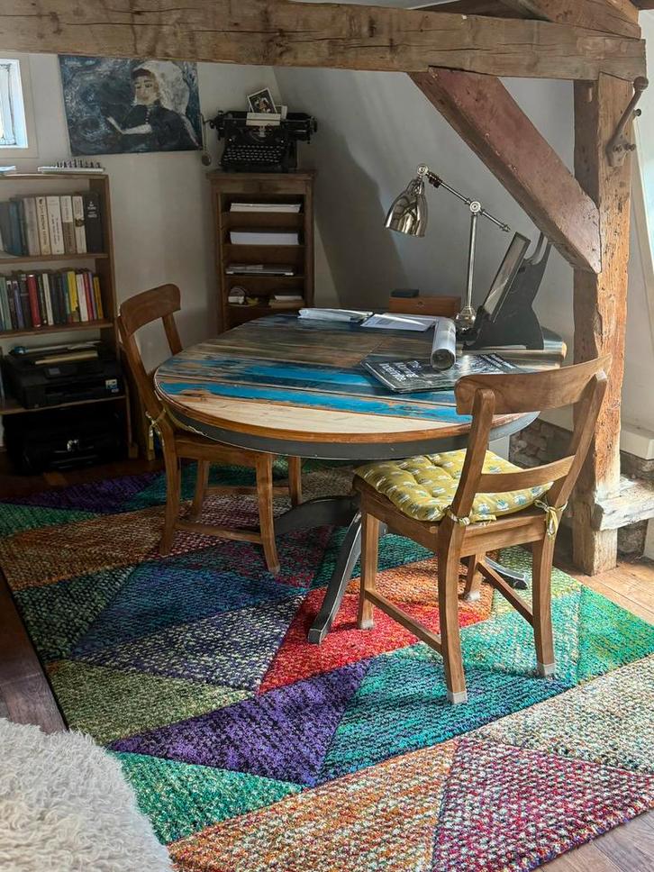 8st Eetkamerstoelen massief Teakhout (prijs per stuk), Huis en Inrichting, Stoelen, Zo goed als nieuw, Vijf, Zes of meer stoelen