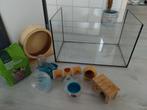 Volglas aquarium ( kooi voor kleine reptielen), Kooi, Minder dan 75 cm, Zo goed als nieuw, Hamster