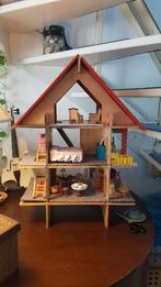 Poppenhuis met inrichting, Ophalen, Gebruikt, Poppenhuis