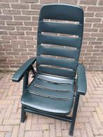 Jardin tuinstoel 4 stuks groen met verstelbare leuning, Tuin en Terras, Ophalen of Verzenden, Zo goed als nieuw, Kunststof