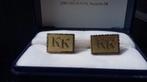2 x 925 zilveren manchetknopen met klein diamantjes, Ophalen of Verzenden, Zo goed als nieuw, Zilver, Verguld