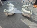 Salontafel glasplaat 130x70x43, Ophalen, 100 tot 150 cm, 50 tot 100 cm, Zo goed als nieuw